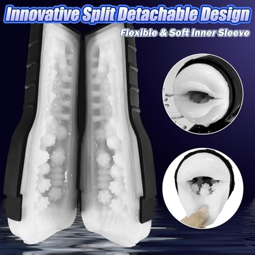 6 Vibration Modes Squeezable Split Detachable Design Sex Machine Stroker Male Masturbation Sex Toy