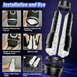 6 Vibration Modes Squeezable Split Detachable Design Sex Machine Stroker Male Masturbation Sex Toy