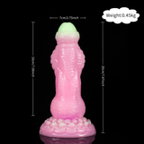 Fluorescent Silicone Monster Dildo Mixed Color Anal Plug with Strong Suction Cup