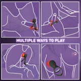 7-Mode Vibration Stimulating Tongue Double Cock Ring for Couple Play