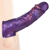 7.8" Silicone Cock Sleeve with Ring Reusable Penis Enlarger for Girth & Length Enhancement, Realistic Soft Sleeve for Couples