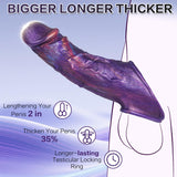 7.8" Silicone Cock Sleeve with Ring Reusable Penis Enlarger for Girth & Length Enhancement, Realistic Soft Sleeve for Couples