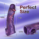 7.8" Silicone Cock Sleeve with Ring Reusable Penis Enlarger for Girth & Length Enhancement, Realistic Soft Sleeve for Couples