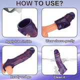 7.8" Silicone Cock Sleeve with Ring Reusable Penis Enlarger for Girth & Length Enhancement, Realistic Soft Sleeve for Couples