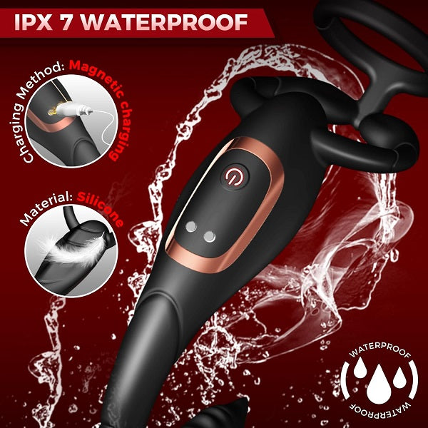 Scorpion 3 in 1 Cock Ring Prostate Massager Anal Vibrator with 9 Vibra propinkup Scorpion 3 in 1 Cock Ring Prostate Massager Anal Vibrator with 9 Vibra propinkup