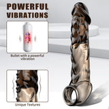 3.6 Extra Inches Penis Extender Reusable Vibrator Penis Sleeve with Cock Ring