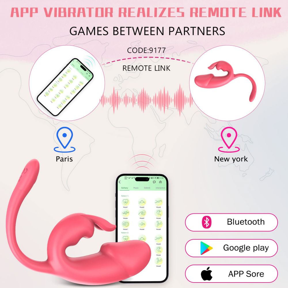 APP Control Rabbit Vibrator Clitoris Anal Stimulator