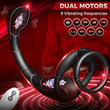 Scorpion 3 in 1 Cock Ring Prostate Massager Anal Vibrator with 9 Vibra propinkup Scorpion 3 in 1 Cock Ring Prostate Massager Anal Vibrator with 9 Vibra propinkup
