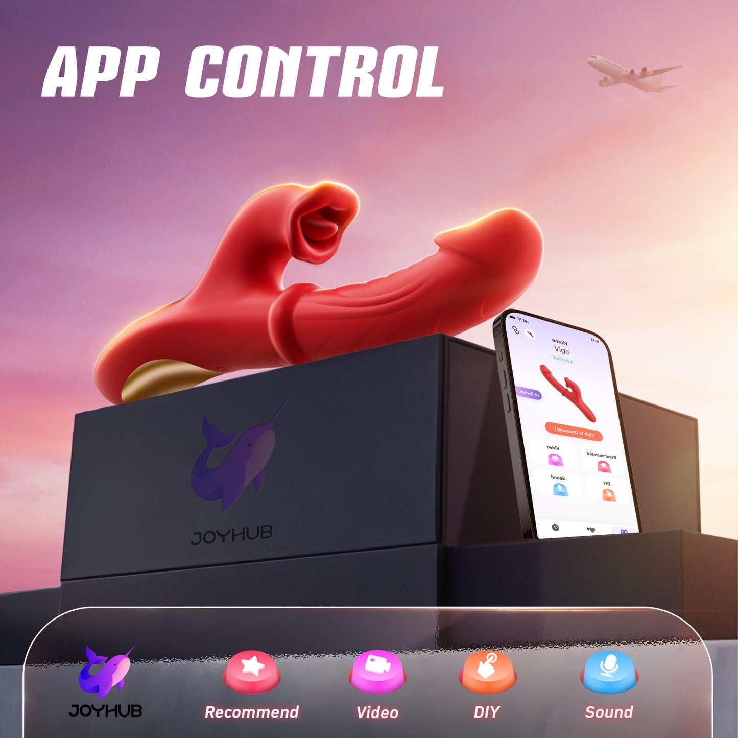 7 Thrust Dildo 10 Tongue Licking Vibrating Dildo Rabbit Vibrator AI Sync Games