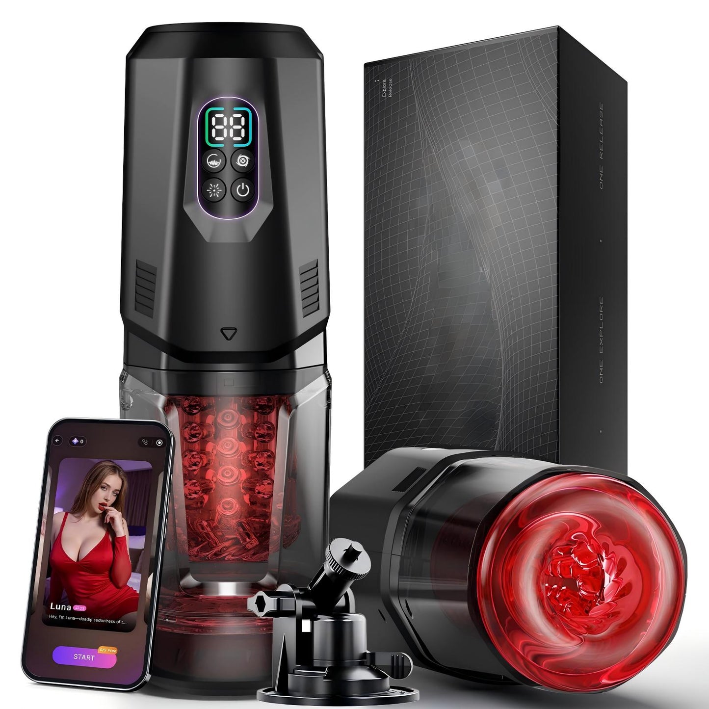 APP Control 7 Thrusting & Rotating 7 Licking & Vibrating Modes, Hands-Free Sex Machine