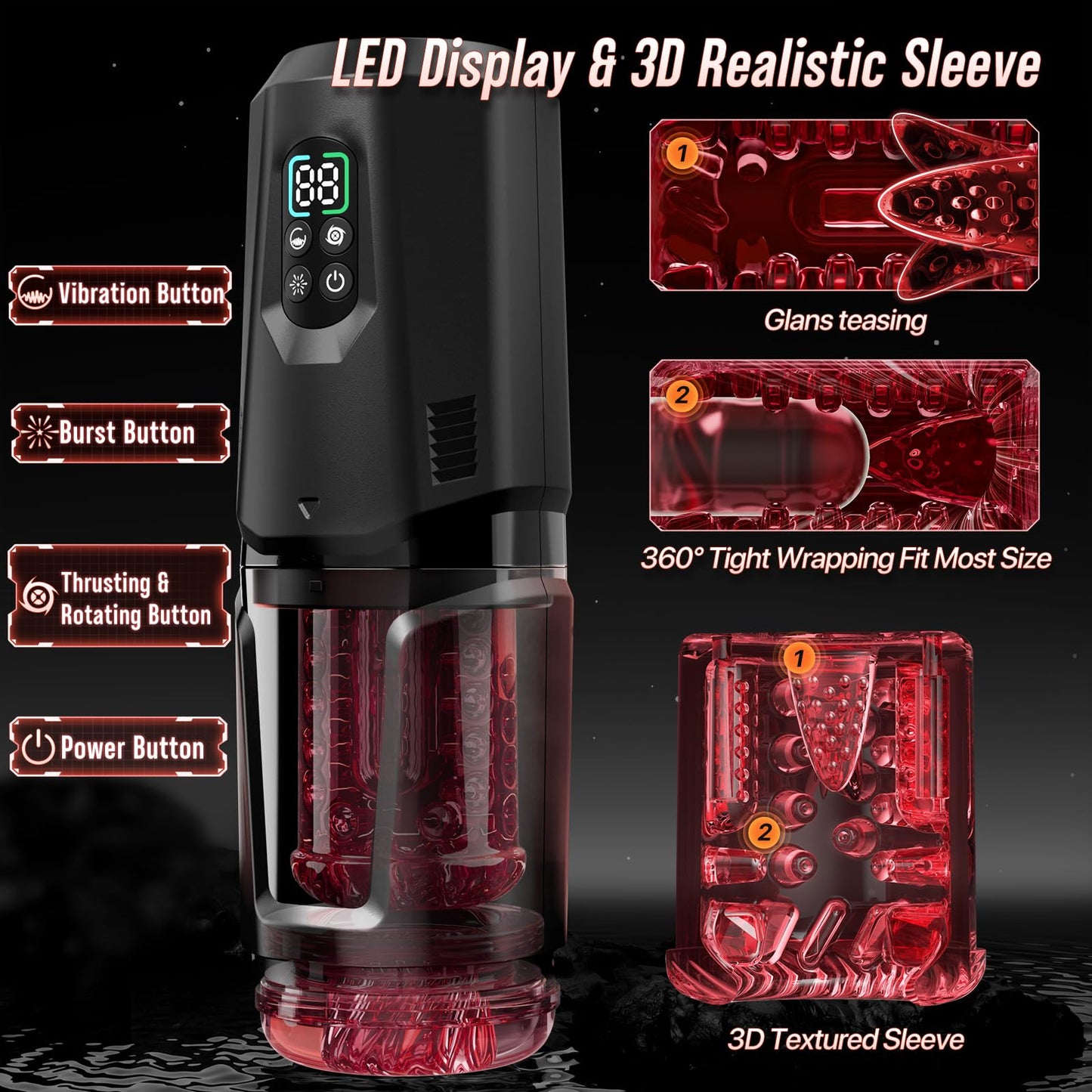 APP Control 7 Thrusting & Rotating 7 Licking & Vibrating Modes, Hands-Free Sex Machine