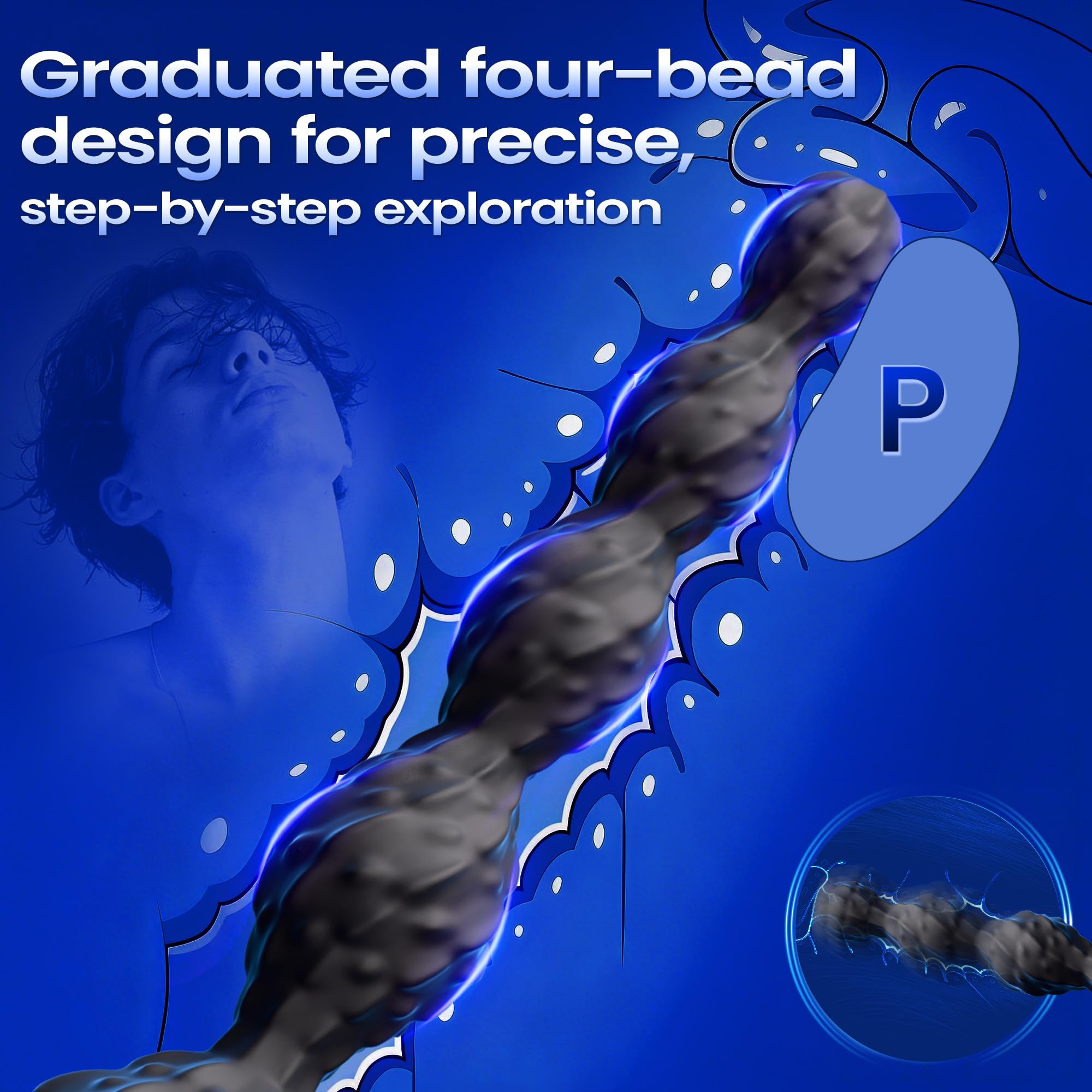 7 Vibrating Modes Anal Beads Prostate Massager Anal Plug Remote Control Silicone Anal Vibrator