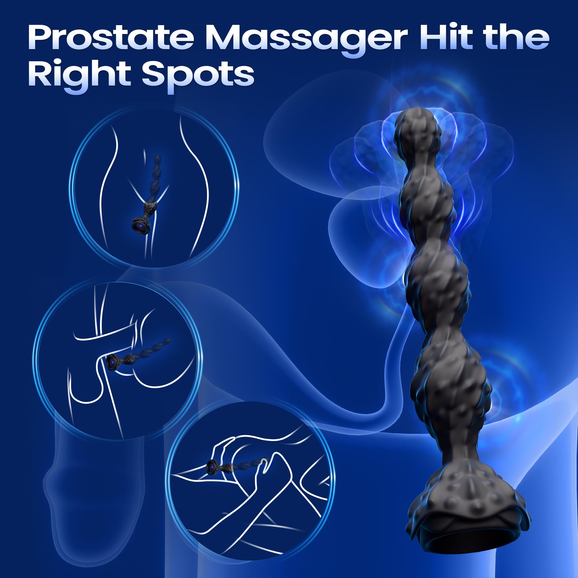 7 Vibrating Modes Anal Beads Prostate Massager Anal Plug Remote Control Silicone Anal Vibrator
