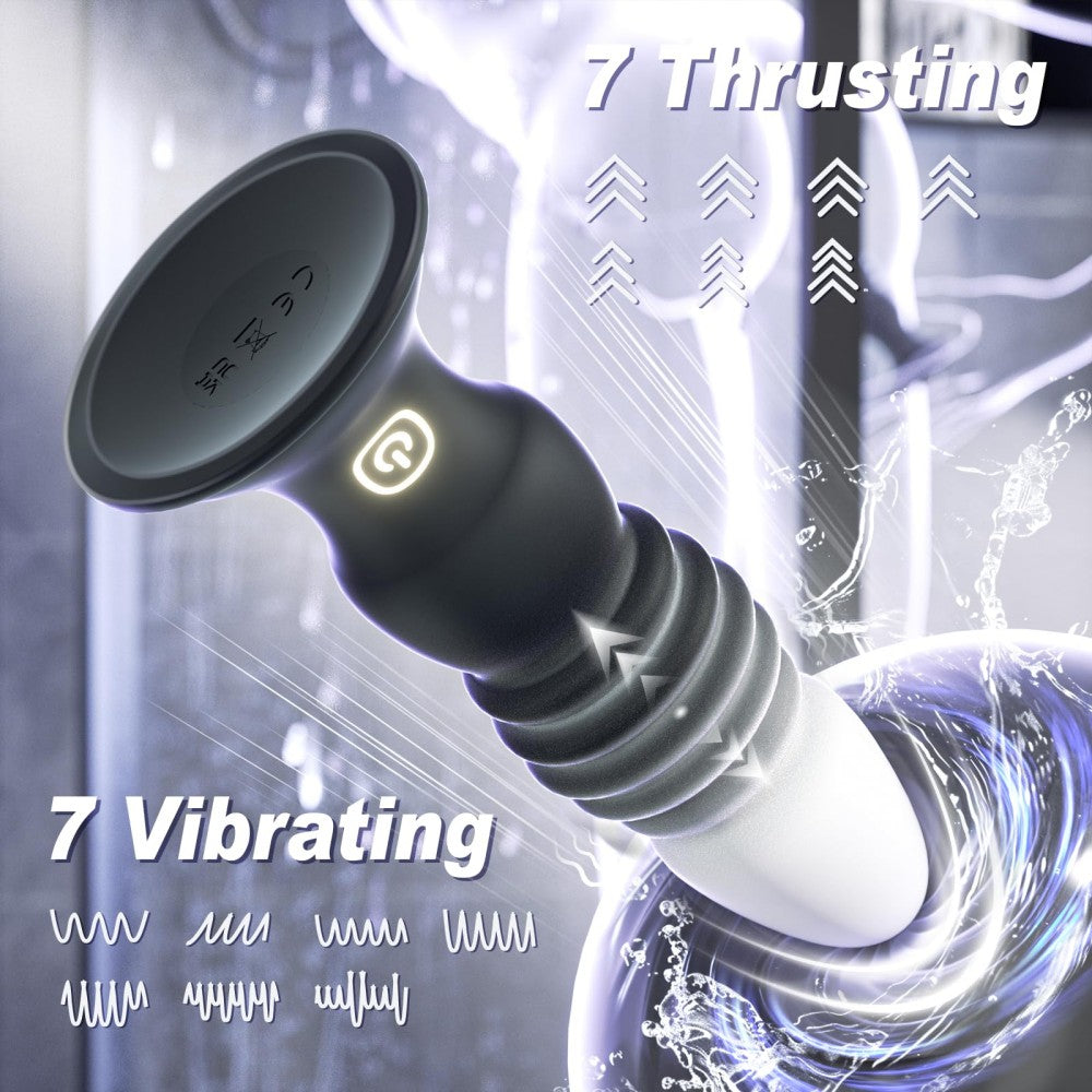 7 Vibrating & 7 Thrusting Vibrating Butt Plug Prostate Massager Anal Sex Toys Vibrators Butt Plug