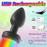 7 Vibrating LED Flashing Lights Anal Plug with Remote Controller
