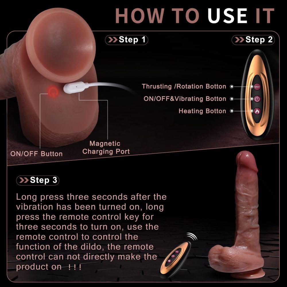 Huge Realistic Dildos Thrusting Dildo Vibrator with 5 Thrusting Modes propinkup Huge Realistic Dildos Thrusting Dildo Vibrator with 5 Thrusting Modes propinkup
