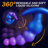 8" Vibrating Anal Beads Butt Plug Soft Silicone Anal Vibrator Sex Toys with Remote Control