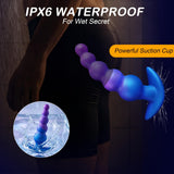 8" Vibrating Anal Beads Butt Plug Soft Silicone Anal Vibrator Sex Toys with Remote Control