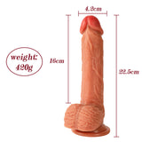 High-Frequency Pulsing Realistic Dildo 8.86 IN with Multi Telescoping Vibrating Modes