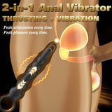9.84" Vibrating Butt Plug Prostate Massager with 12 Thrusting Vibration Modes Anal Plug with Pull Ring