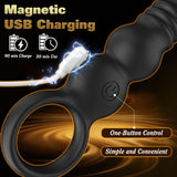 9.84" Vibrating Butt Plug Prostate Massager with 12 Thrusting Vibration Modes Anal Plug with Pull Ring
