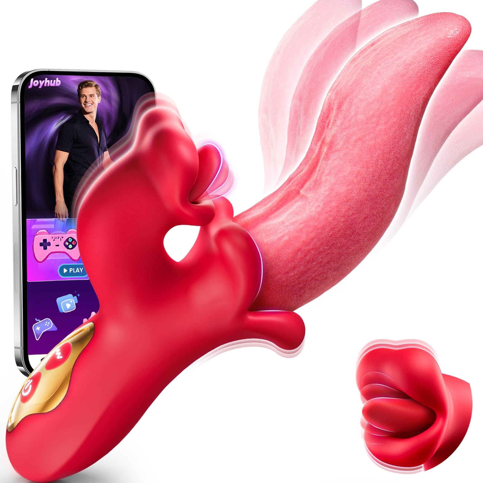 APP Control 9 Licking Swing 9 Vibrating Modes Tongue Vibrator Rose Sex Toy Rabbit Vibrator