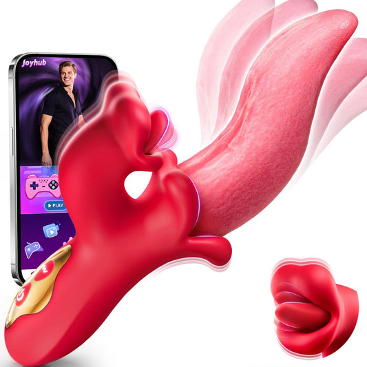 APP Control 9 Licking Swing 9 Vibrating Modes Tongue Vibrator Rose Sex Toy Rabbit Vibrator