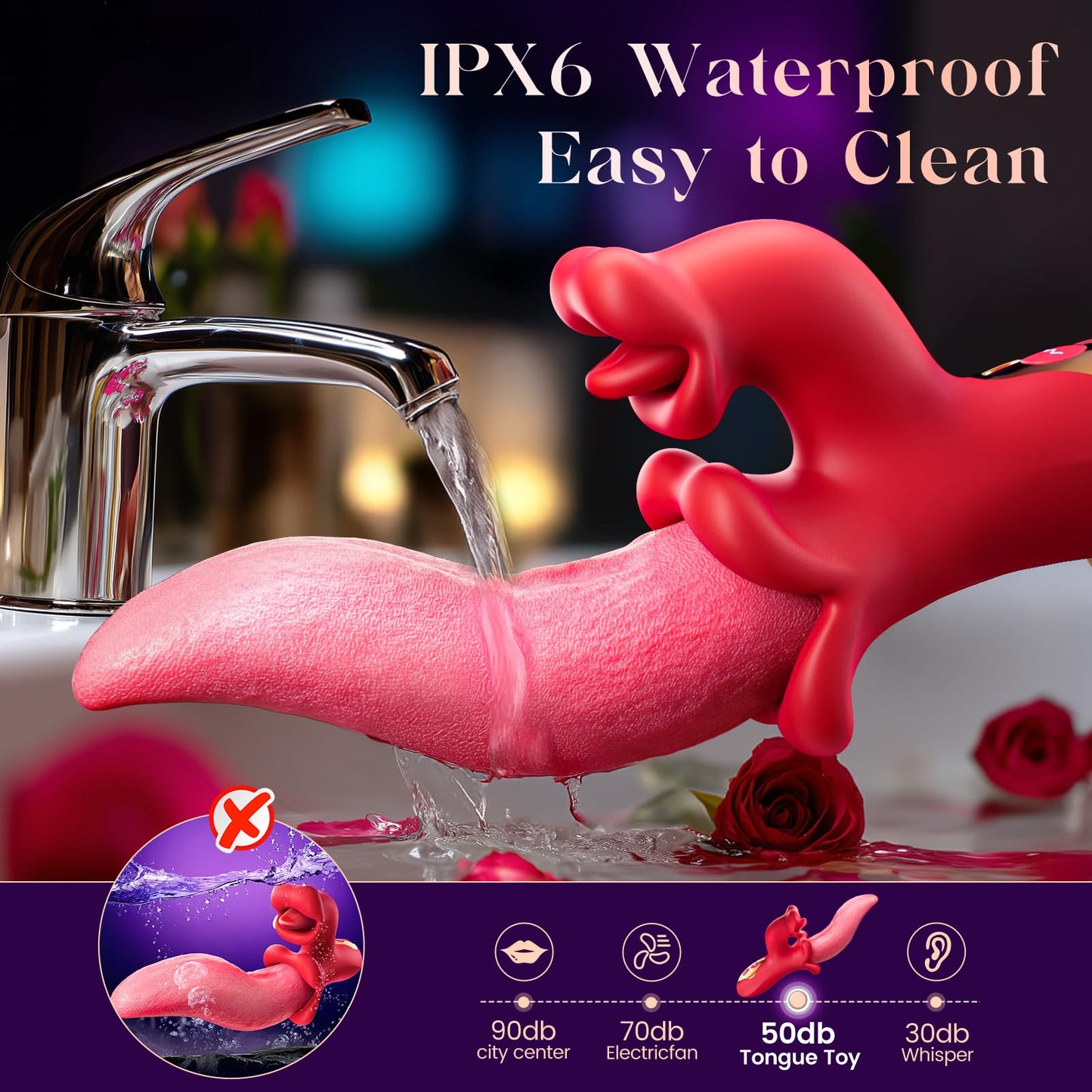APP Control 9 Licking Swing 9 Vibrating Modes Tongue Vibrator Rose Sex Toy Rabbit Vibrator