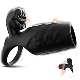 9 Vibrating Modes Cock Ring with Penis Sleeve Couple Sex Toys