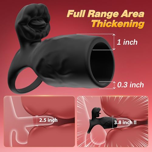 9 Vibrating Modes Cock Ring with Penis Sleeve Couple Sex Toys