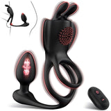 9 Vibrating Modes Penis Ring Anal Vibrator Remote Control Prostate Massager