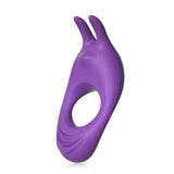 9 Vibrating Rabbit Purple Cock Ring Couple Play Sex Toy