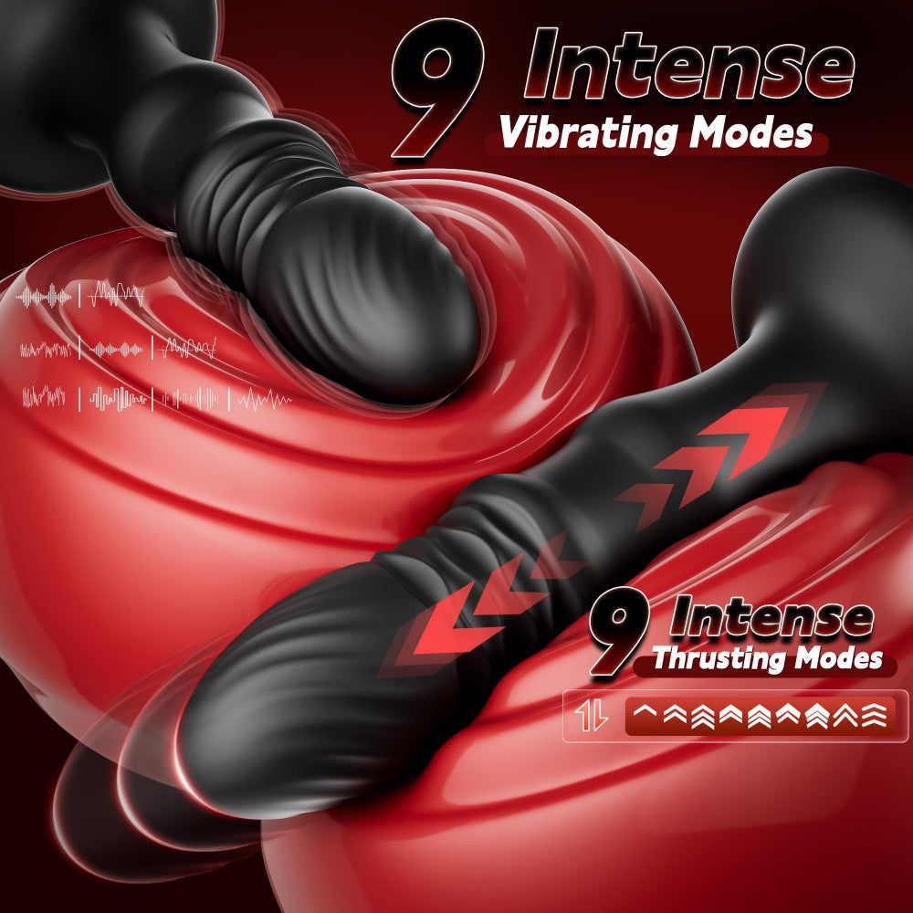 9 Vibrating and Thrusting Remote Control Anal Plug Butt Plug Prostate Massager Sex Toys for Men