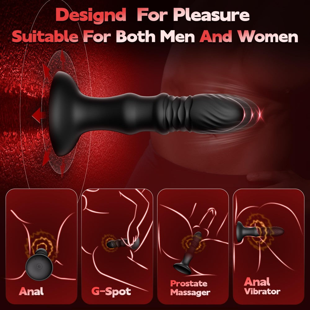 9 Vibrating and Thrusting Remote Control Anal Plug Butt Plug Prostate Massager Sex Toys for Men