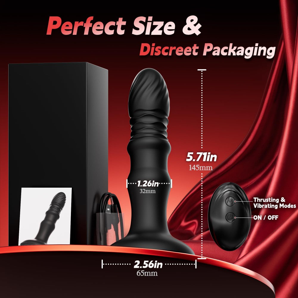 9 Vibrating and Thrusting Remote Control Anal Plug Butt Plug Prostate Massager Sex Toys for Men