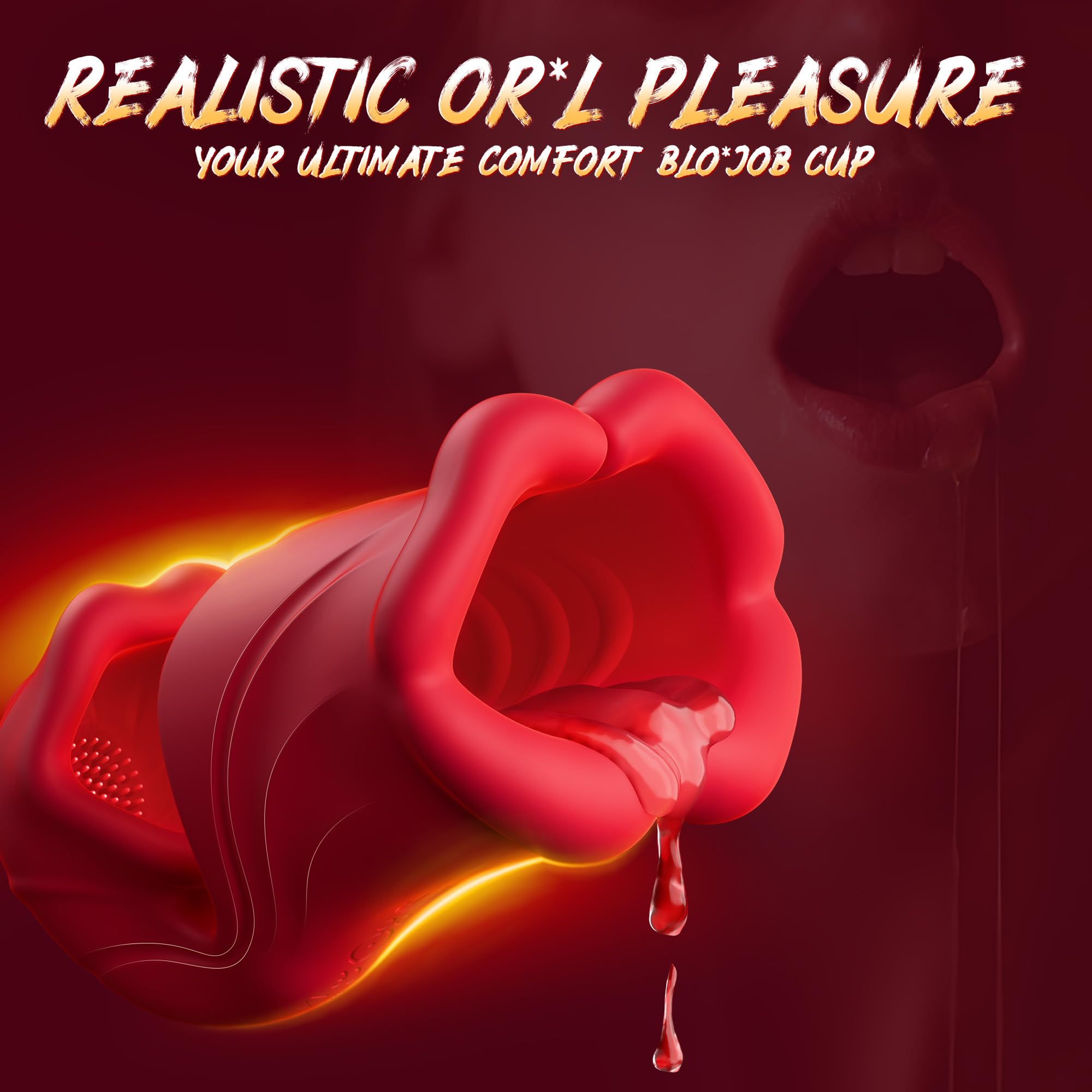 9 Vibration Modes Dual Lip Grip Trainer  360° Full-Surround Blowjob Penis Vibrator Glans Trainer Sex Machine