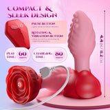9 Vibration & Rotation Remote Control Anal Toys with Rose Base Butt Plug