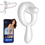 9 Vibrations App Control Dual-Rabbit Vibrating Cock Ring Couples Sex Toys Penis Ring Vibrator Clit Stimulator