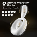 9 Vibrations App Control Dual-Rabbit Vibrating Cock Ring Couples Sex Toys Penis Ring Vibrator Clit Stimulator