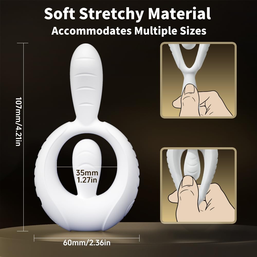 9 Vibrations App Control Dual-Rabbit Vibrating Cock Ring Couples Sex Toys Penis Ring Vibrator Clit Stimulator