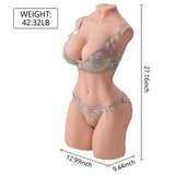 Erika Realistic Sex Doll 42.32lb Lifelike Male Masturbator with Dual 3D Texured Channels