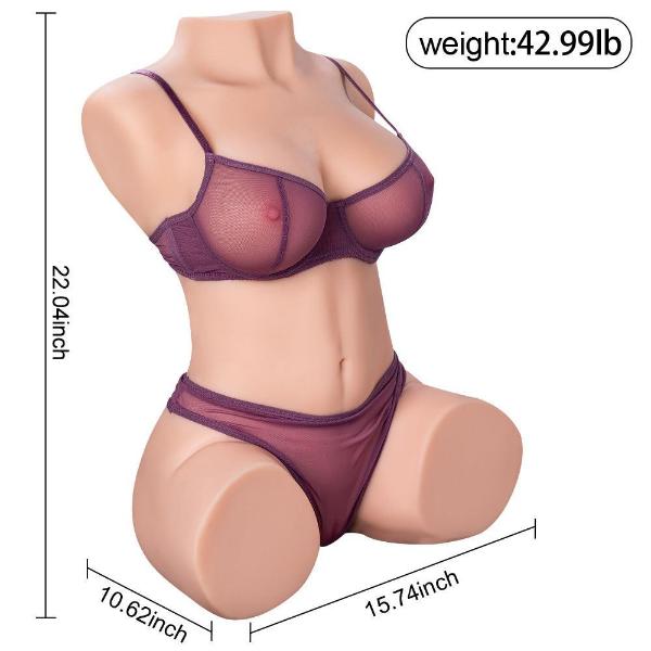 42.99lb Dania Realistic Sex Doll with 3D Texured Vigina Lifelike Plump Breast Dual Channels - propinkup
