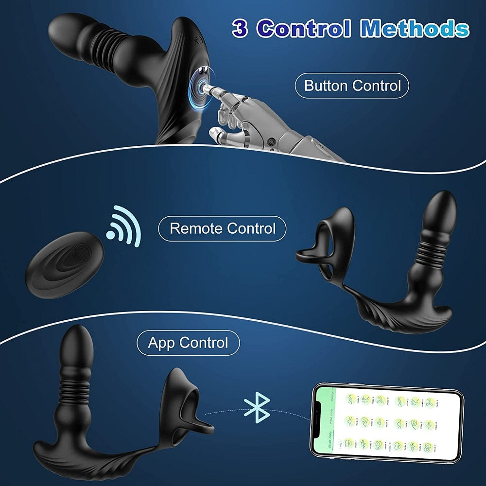 10 Frequency Thrusting & Vibrating Prostate Massager App & Remote Control