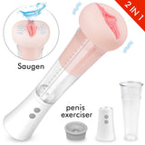 2 in 1 Penis Pump Vacuum Pussy Stroker Cock Enlargement Gear