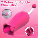 2 IN 1 Licking & High-Frequency G-Spot Rose Vibrator