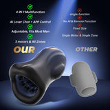 AI App Male Masturbator Penis Trainer 3 Motors 9 Modes Penis Vibrator Male Sex Toys for Men Glans Vibrator