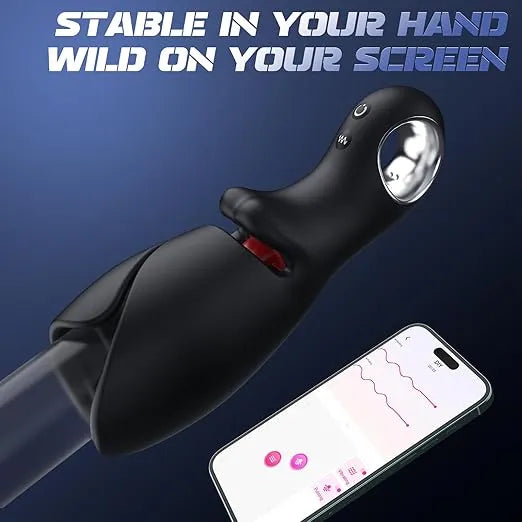 AI Smart APP Control 10 Licking & Vibrating Modes Glans Trainer
