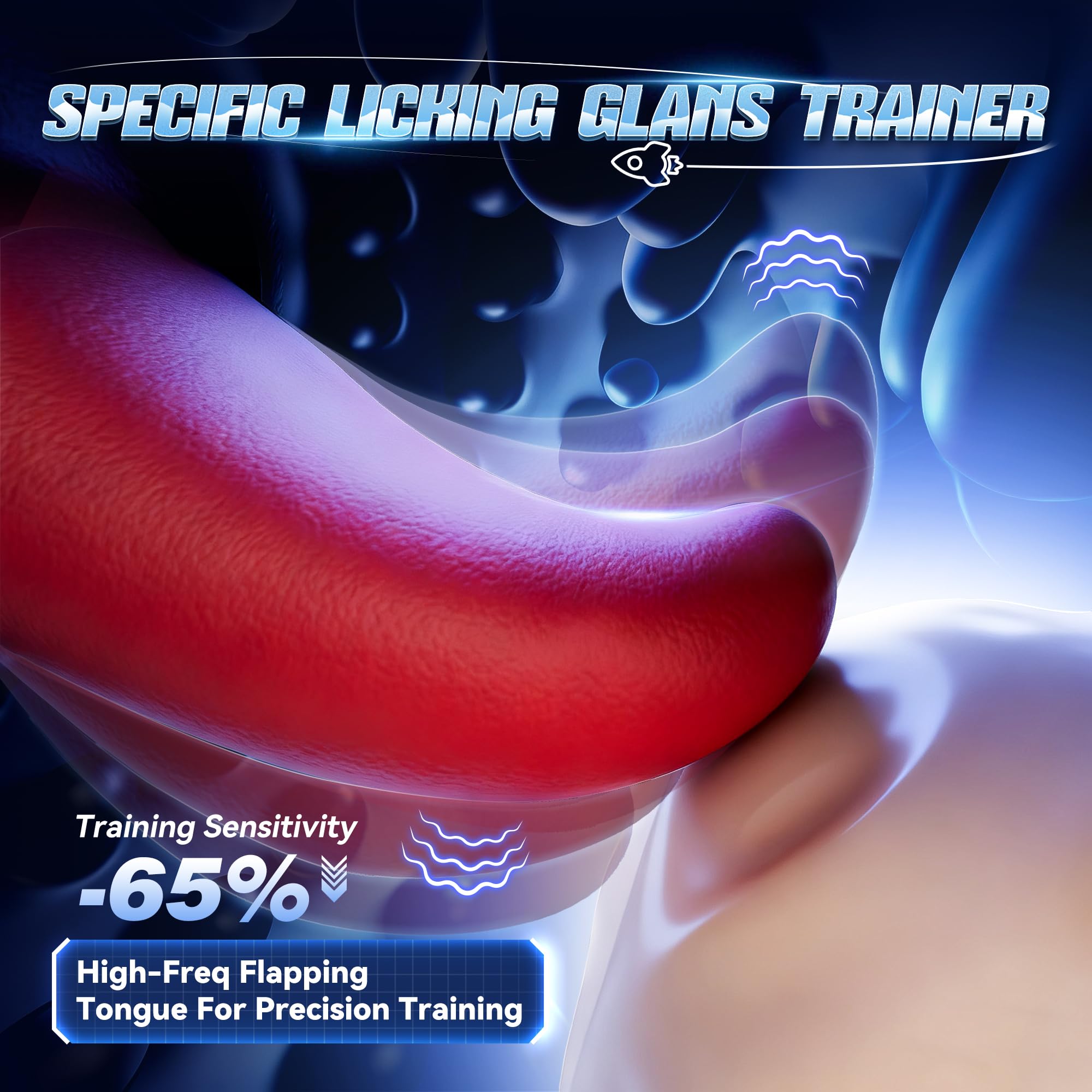 AI Sync App Control 10 Licking Vibrating Modes & 3 Motors Stroker Penis Vibrator