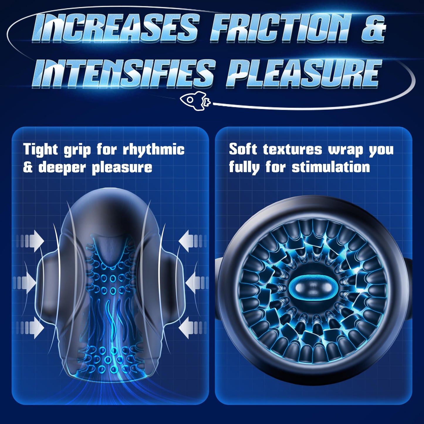 AI Sync App Control 10 Licking Vibrating Modes & 3 Motors Stroker Penis Vibrator
