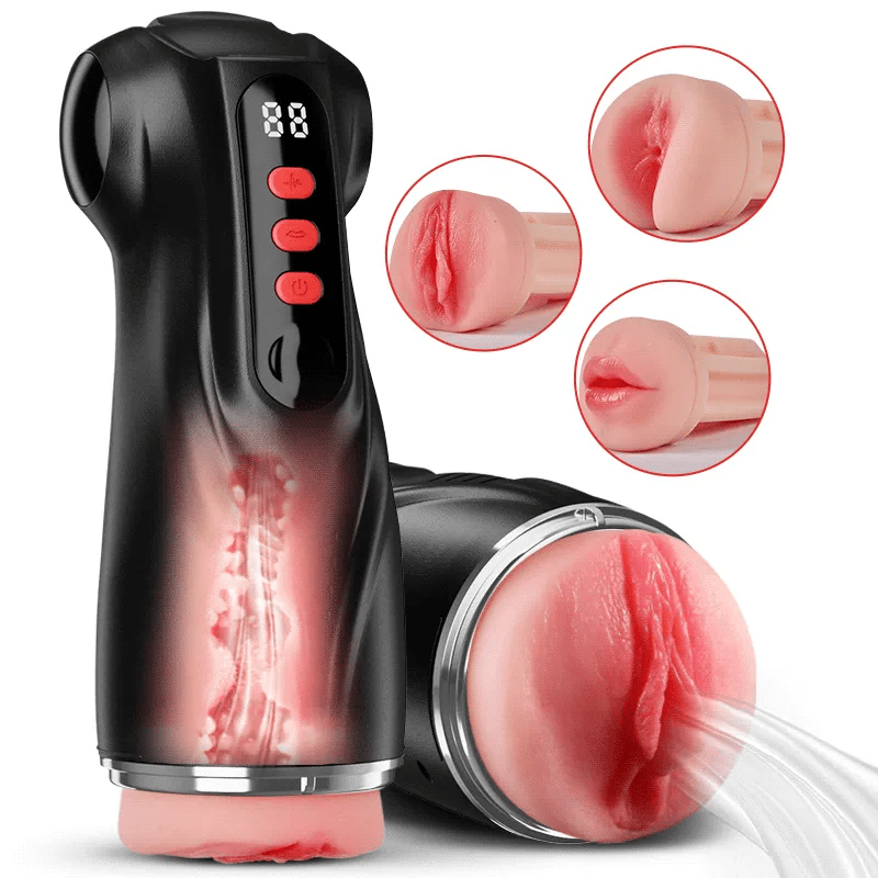 AI Sync App Control 9 Sucking & 9 Vibrating 3 Sleeves Sets Male Masturbator Sex Toys